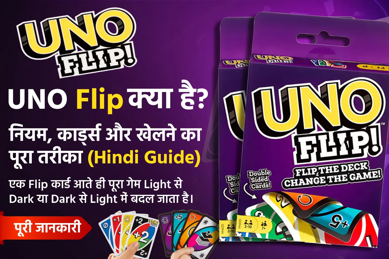 UNO Flip क्या है? नियम, कार्ड्स और खेलने का पूरा तरीका (Hindi Guide)